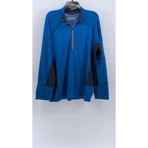 COLUMBIA Men's Blue Omni-Heat Thermal Comfort Half-Zip Pullover Sweater SZ L